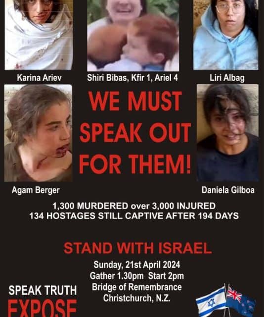 Israel Solidarity rally in Christchurch – 21 April
