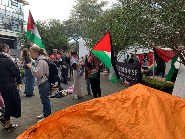 Pro-Palestine protesters gather at Auckland University